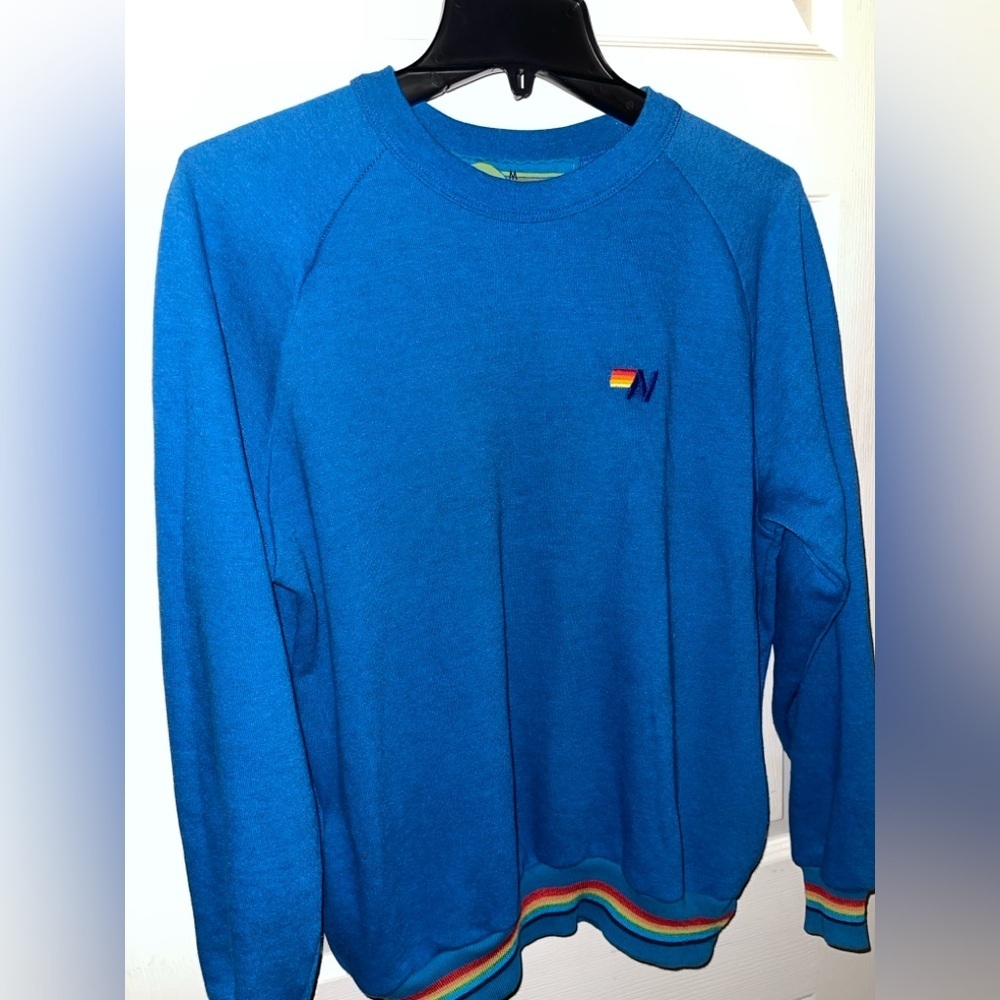 🎁 Aviator Nation 5 Strip Crew Neck with pockets Size Medium NWOT  Unisex RARE
